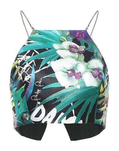 PHILIPP PLEIN Top Black 84% Polyamide, 16% Silk