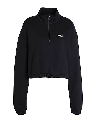 VANS Sweatshirt WM LEFT CHEST HALF ZIP FLEECE
 Schwarz 100% Baumwolle