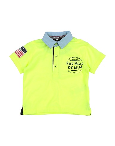 FRED MELLO Polo shirt Lime green 65% Polyester, 35% Cotton