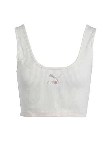 PUMA Crop top Classics Ribbed Crop Top

 White 58% Cotton, 39% Polyester, 3% Elastane