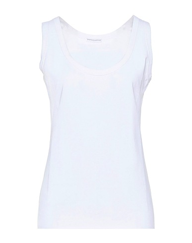 STEFANO MORTARI Tank top White 89% Cotton, 11% Elastane