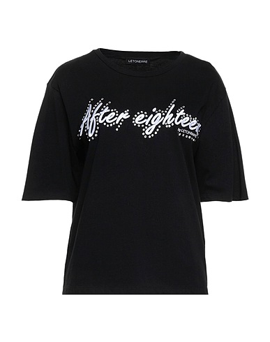 LE TONERRE T-shirt Black 100% Cotton, Polyester, Acetate