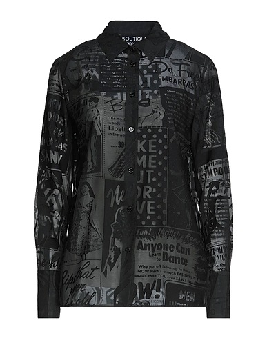 BOUTIQUE MOSCHINO Patterned shirts & blouses Black 66% Acetate, 34% Polyester