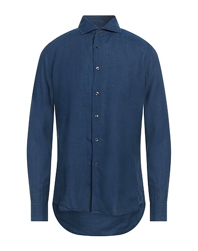 BAGUTTA Linen shirt Navy blue 100% Linen
