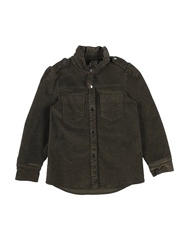 DONDUP Patterned shirts & blouses Military green 97% Cotton, 3% Elastane