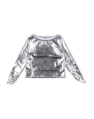 PINKO UP T-shirt Silver 96% Polyester, 4% Elastane