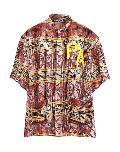 PALM ANGELS Patterned shirt Brown 52% Viscose, 48% Acetate, Polyester