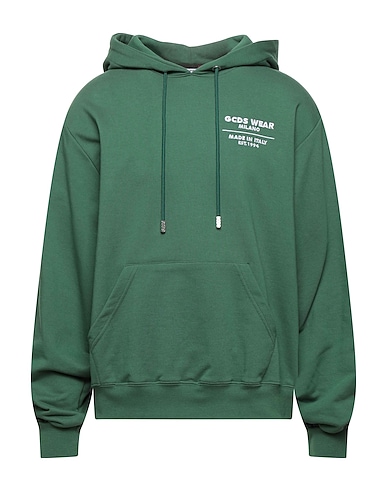 GCDS Hooded track jacket  Dark green 100% Cotton
