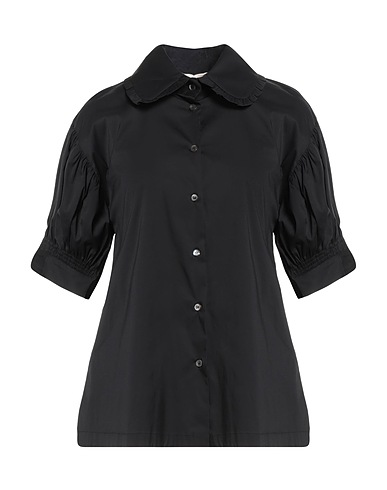 SEMICOUTURE Solid colour shirts & blouses Black 79% Cotton, 18% Polyamide, 3% Elastane