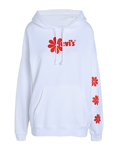 LEVI'S Hooded track jacket  GRAPHIC RIDER HOODIE
 White 60% Cotton, 40% Polyester