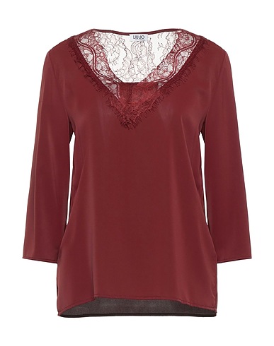 LIU •JO Top Burgundy 100% Polyester, Polyamide