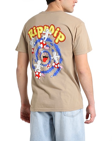 RIPNDIP T-shirt Lucid Vacation Tee
 Khaki 100% Cotton