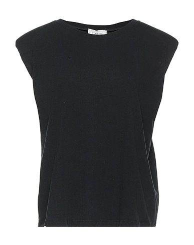 LANEUS T-shirt Black 94% Cotton, 6% Elastane