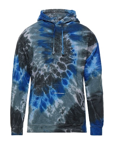 DANIELE ALESSANDRINI Hooded track jacket  Azure 80% Cotton, 20% Polyester