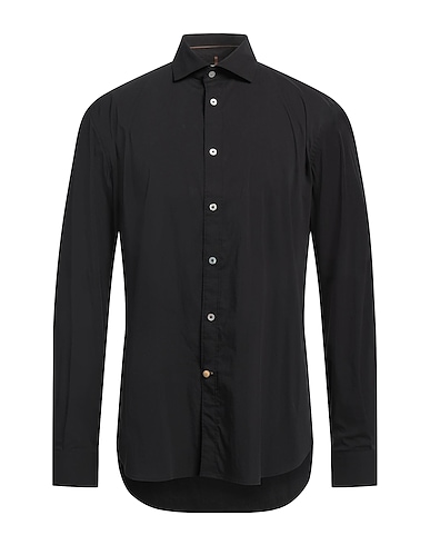 ALLEY DOCKS 963 Solid colour shirt Black 69% Cotton, 26% Nylon, 5% Elastane