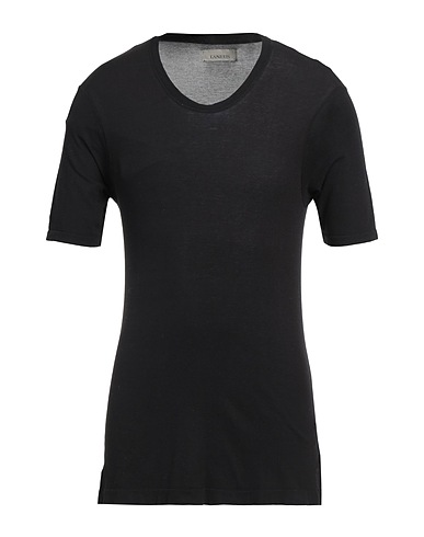 LANEUS Basic T-Shirt Black 100% Cotton