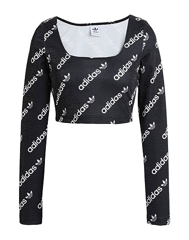 ADIDAS ORIGINALS Cropped Top LS CR TOP
 Schwarz 60% Recyceltes Polyester, 14% Polyester, 12% Viskose, 9% Metallfaser, 5% Elastan
