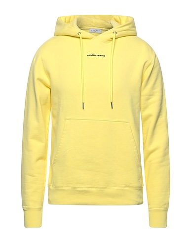 SANDRO Hooded track jacket  Yellow 100% Cotton, Elastane, Polyester
