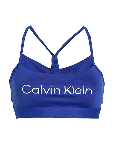 CALVIN KLEIN PERFORMANCE Crop top Bright blue 88% Polyester, 12% Elastane