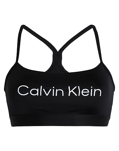 CALVIN KLEIN PERFORMANCE Crop top Black 88% Polyester, 12% Elastane