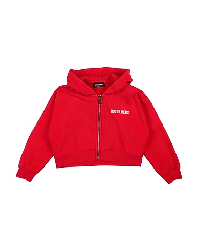 DSQUARED2 Hooded track jacket  Red 100% Cotton