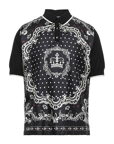 DOLCE&GABBANA Polo shirt Black 100% Silk