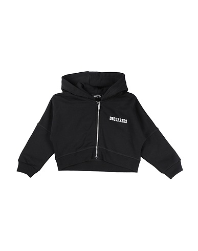 DSQUARED2 Hooded track jacket  Black 100% Cotton