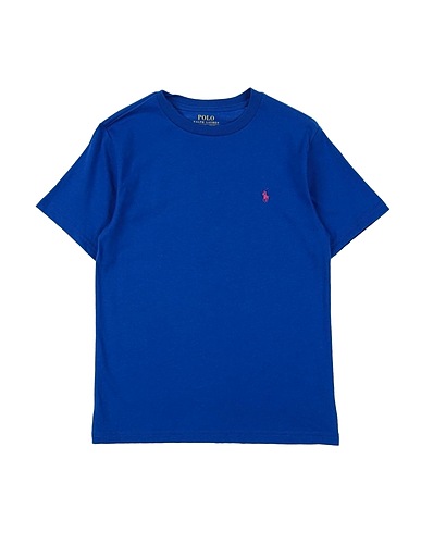 POLO RALPH LAUREN T-shirt Cotton Jersey Crewneck Tee
 Bright blue 100% Cotton