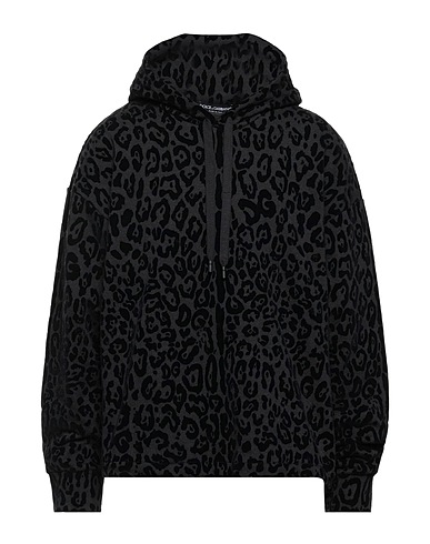 DOLCE&GABBANA Hooded sweatshirt Black 100% Cotton, Polyamide, Viscose