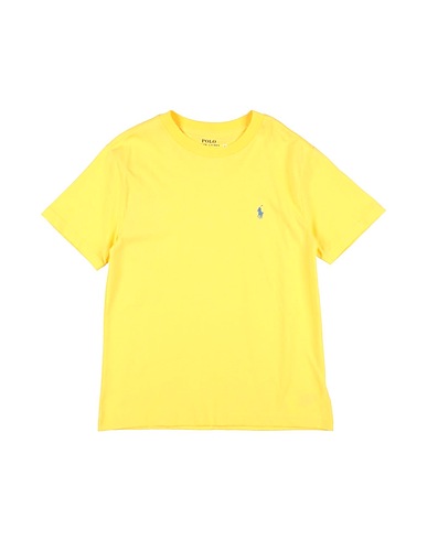 POLO RALPH LAUREN T-shirt Cotton Jersey Crewneck Tee Giallo pastello 100% Cotone