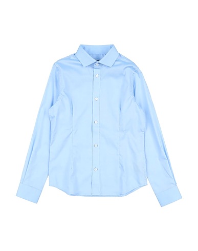 JACK & JONES Camicia tinta unita Celeste 98% Cotone, 2% Elastan