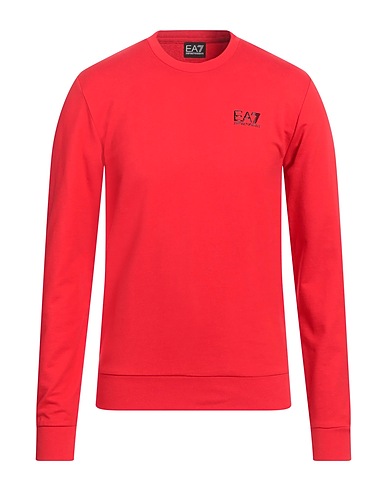 EA7 Sweatshirt Red 100% Cotton, Elastane