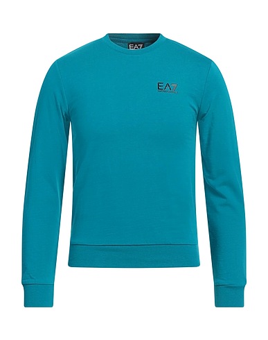 EA7 Sweatshirt Deep teal 100% Cotton, Elastane