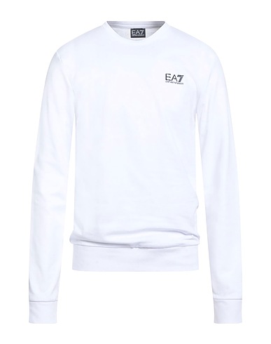 EA7 Sweatshirt White 100% Cotton, Elastane