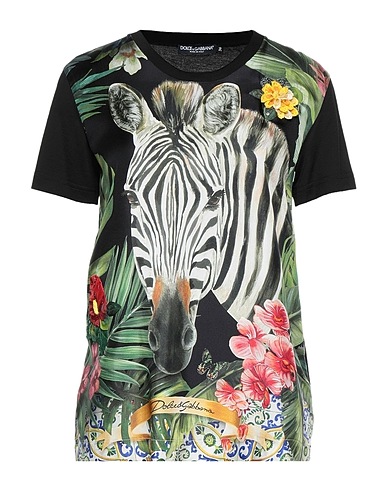 DOLCE&GABBANA T-shirt Black 60% Cotton, 40% Silk, Viscose, Polyester, Glass