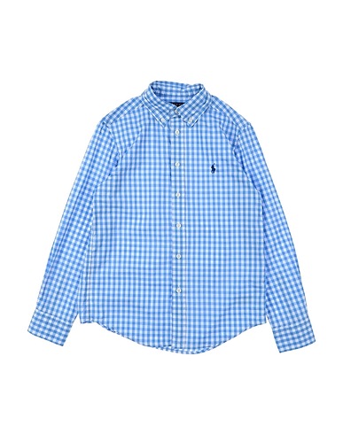 POLO RALPH LAUREN Chemise fantaisie Gingham Cotton Poplin Shirt
 Bleu d'azur 100% Coton