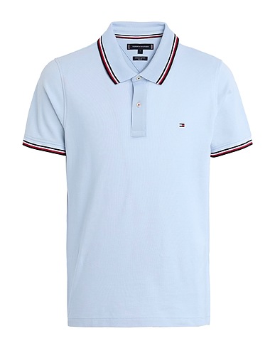 TOMMY HILFIGER Polo shirt Sky blue 100% Organic cotton