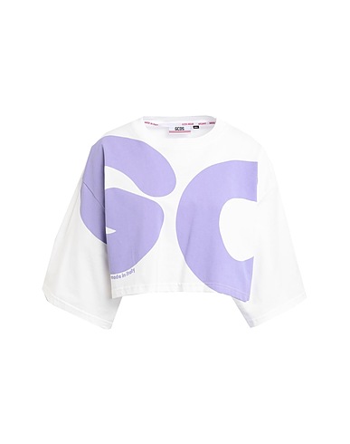 GCDS Crop top ANDY LOGO CROP TEE White 100% Cotton