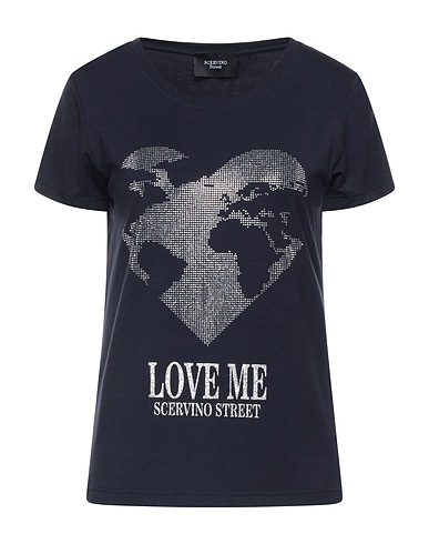 SCERVINO T-shirt Midnight blue 95% Viscose, 5% Elastane