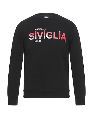 SIVIGLIA Hooded track jacket  Black 80% Cotton, 20% Polyester