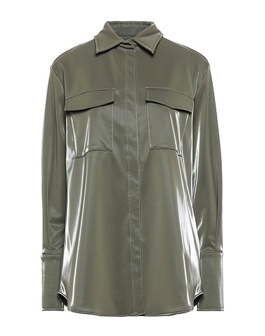 FEDERICA TOSI Solid colour shirts & blouses Military green 92% Polyester, 8% Elastane, Polyurethane