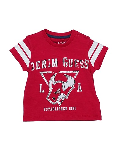 GUESS T-shirt Rosso 100% Cotone