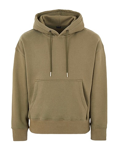 8 by YOOX Hooded sweatshirt ORGANIC-COTTON BOXY-FIT HOODIE
 Military green 100% Organic cotton