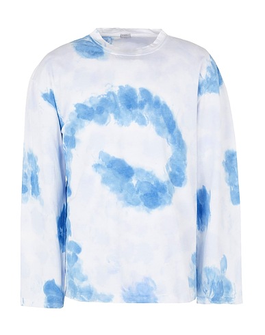 8 by YOOX T-shirt ORGANIC COTTON TIE & DYE OVERSIZE L/SLEEVE T-SHIRT
 Sky blue 100% Organic cotton