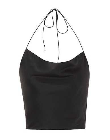 8 by YOOX Camisole SILK HALTER TANK TOP Nero 100% Seta