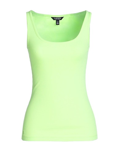 LAUREN RALPH LAUREN Vest Lime green 96% Cotton, 4% Elastane