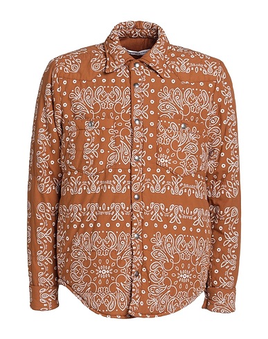 RE-WORKED Patterned shirt Camel 100% Cotton