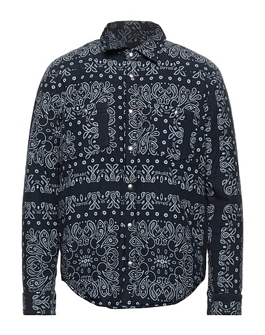 RE-WORKED Patterned shirt Midnight blue 100% Cotton
