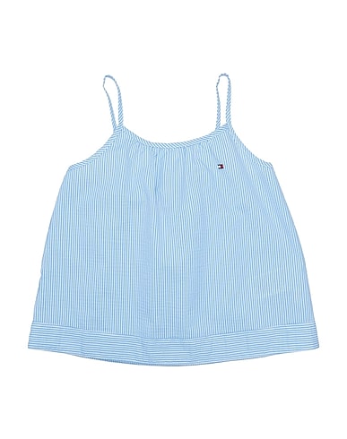 TOMMY HILFIGER Top Sky blue 66% Polyester, 34% Cotton