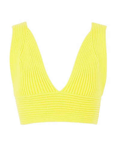 8 by YOOX Crop top RIB COTTON KNIT BRALETTE Giallo 100% Cotone